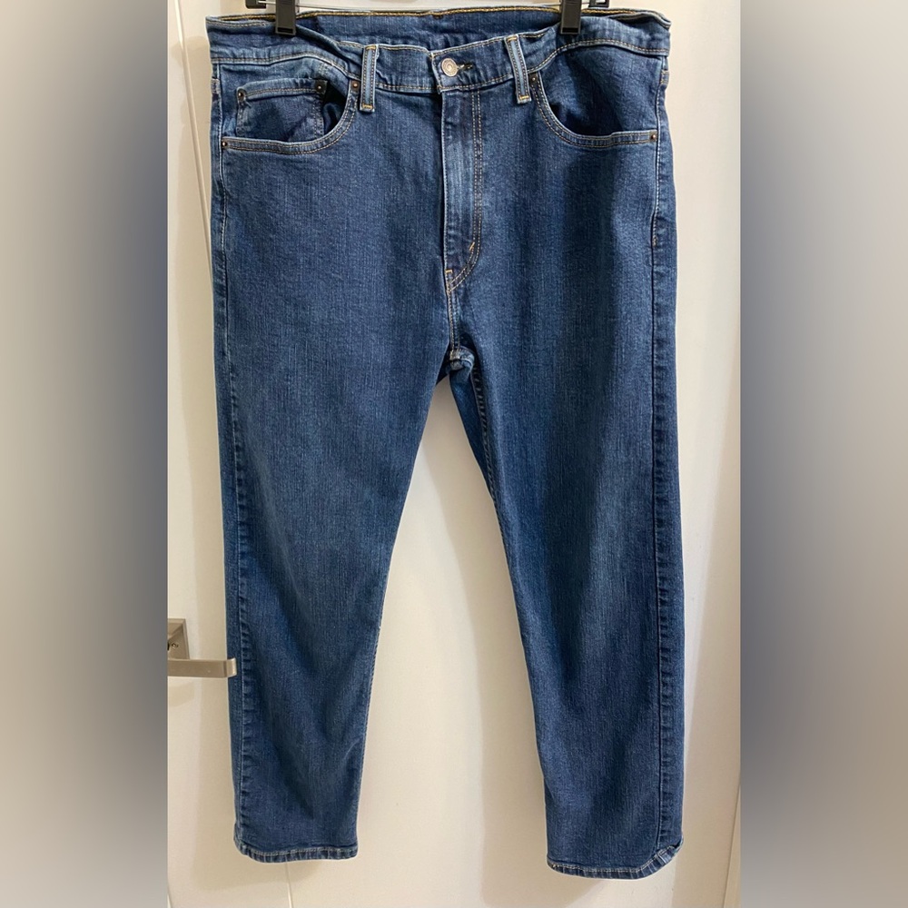 👛5/$50 Levis 505 Straight Fit Jeans Medium/Dark Wash Denim Mens‎ 36X30